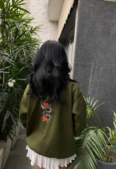 Snake & flowers hoodie