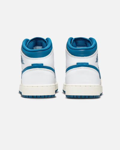 Jordan Kid's Air Jordan 1 Mid SE (GS) White/Industrial Blue