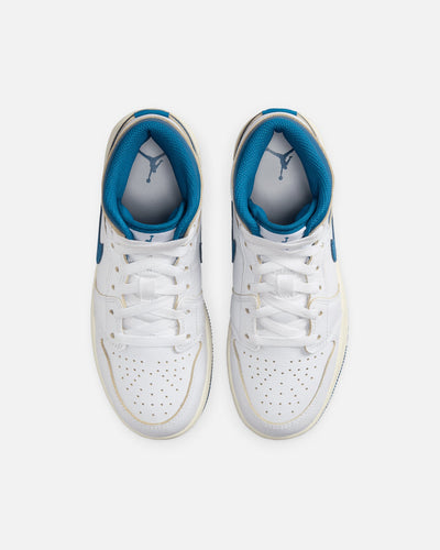 Jordan Kid's Air Jordan 1 Mid SE (GS) White/Industrial Blue