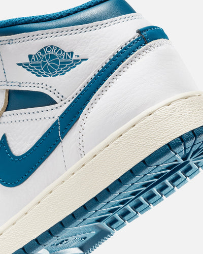 Jordan Kid's Air Jordan 1 Mid SE (GS) White/Industrial Blue