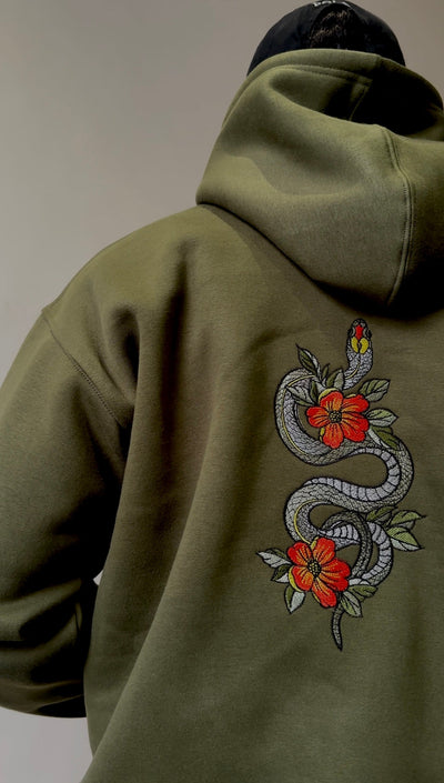 Snake & flowers hoodie