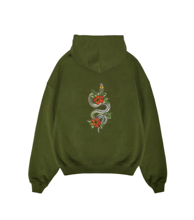 Snake & flowers hoodie